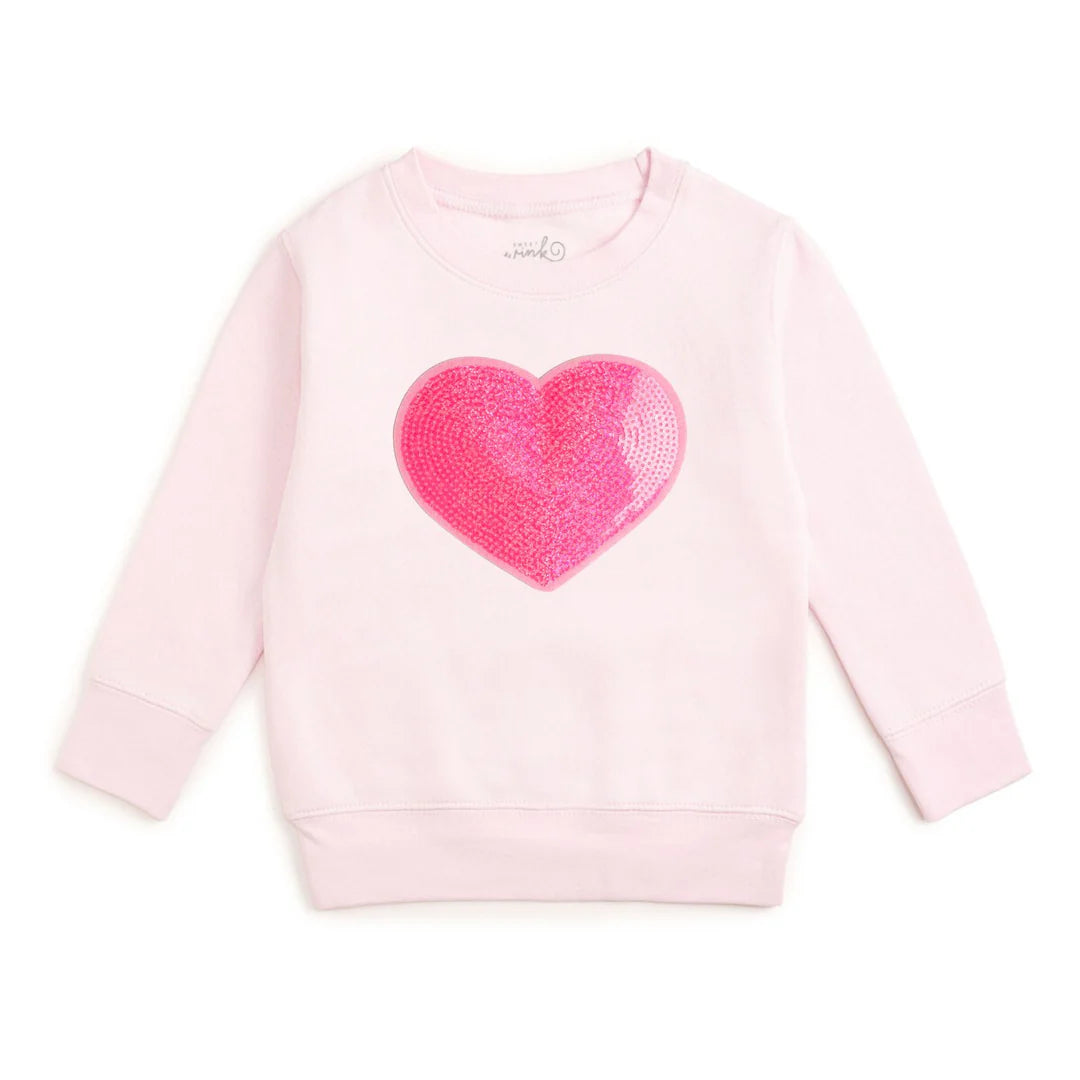 Heart Sequin Patch Sweatshirt