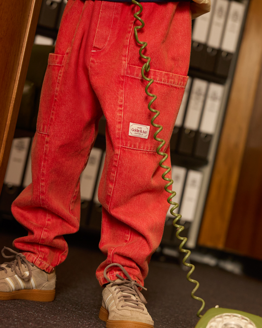 Apple Red Kit Denim Pocket Pant