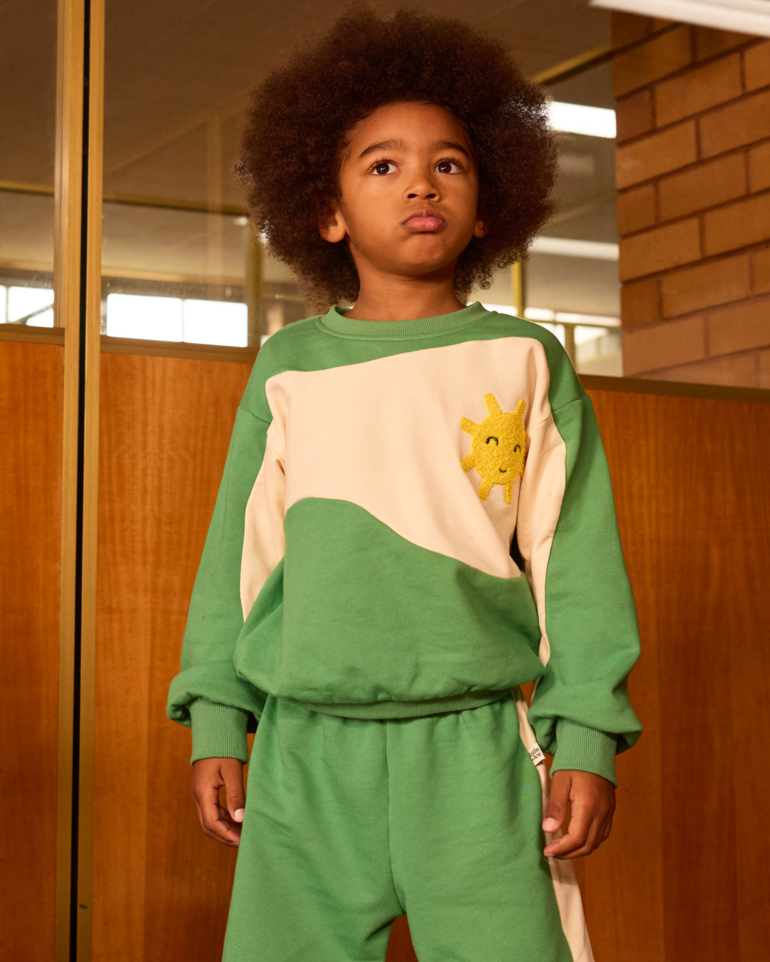 Sunshine Piped Panel Sweatshirt