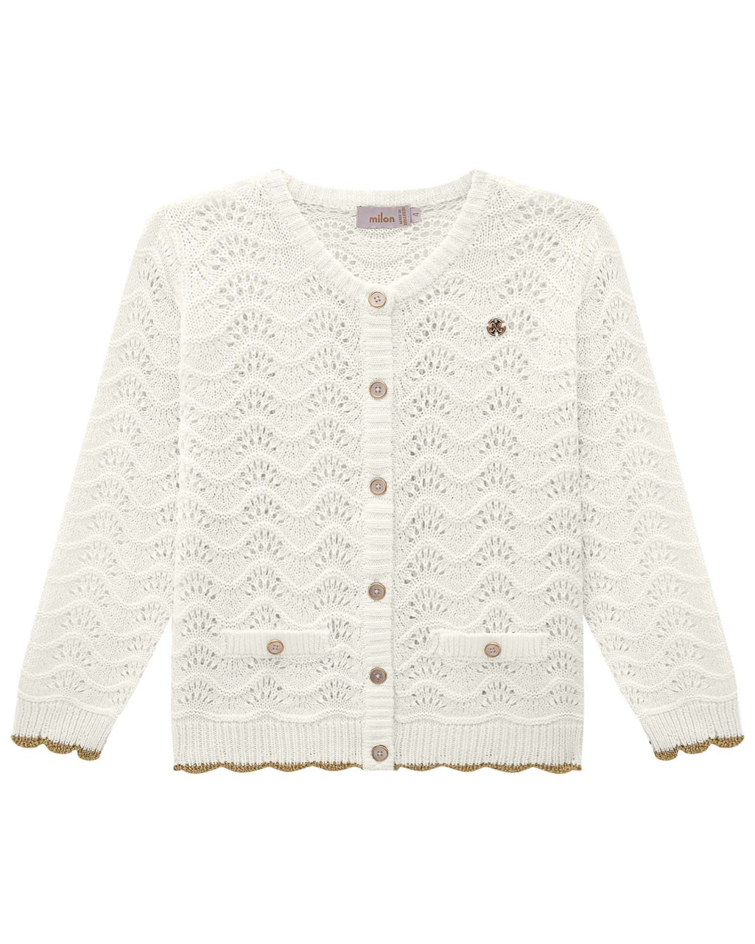 Scalloped Edge Knit Cardigan