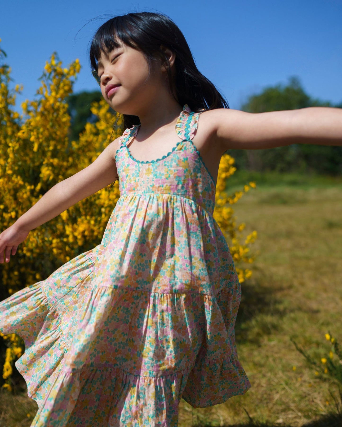 Laura Dress in Floral Mint