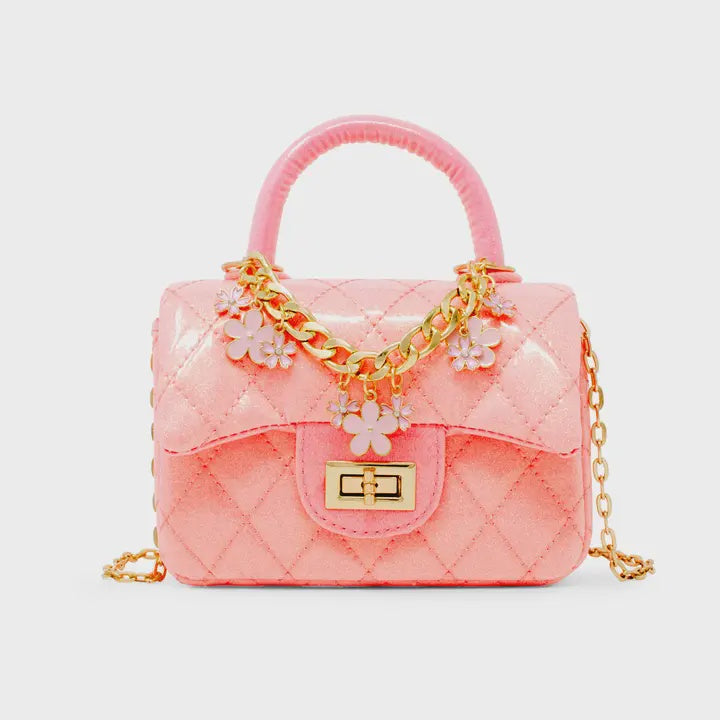 Classic Sparkle Top Handle Handbag - Bubblegum