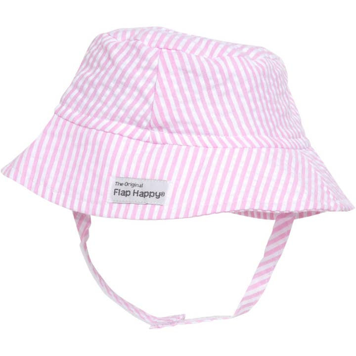 Bucket Sun Hat | Pink Stripe Seersucker