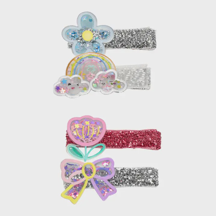 Shaker Glitter Charm Clips