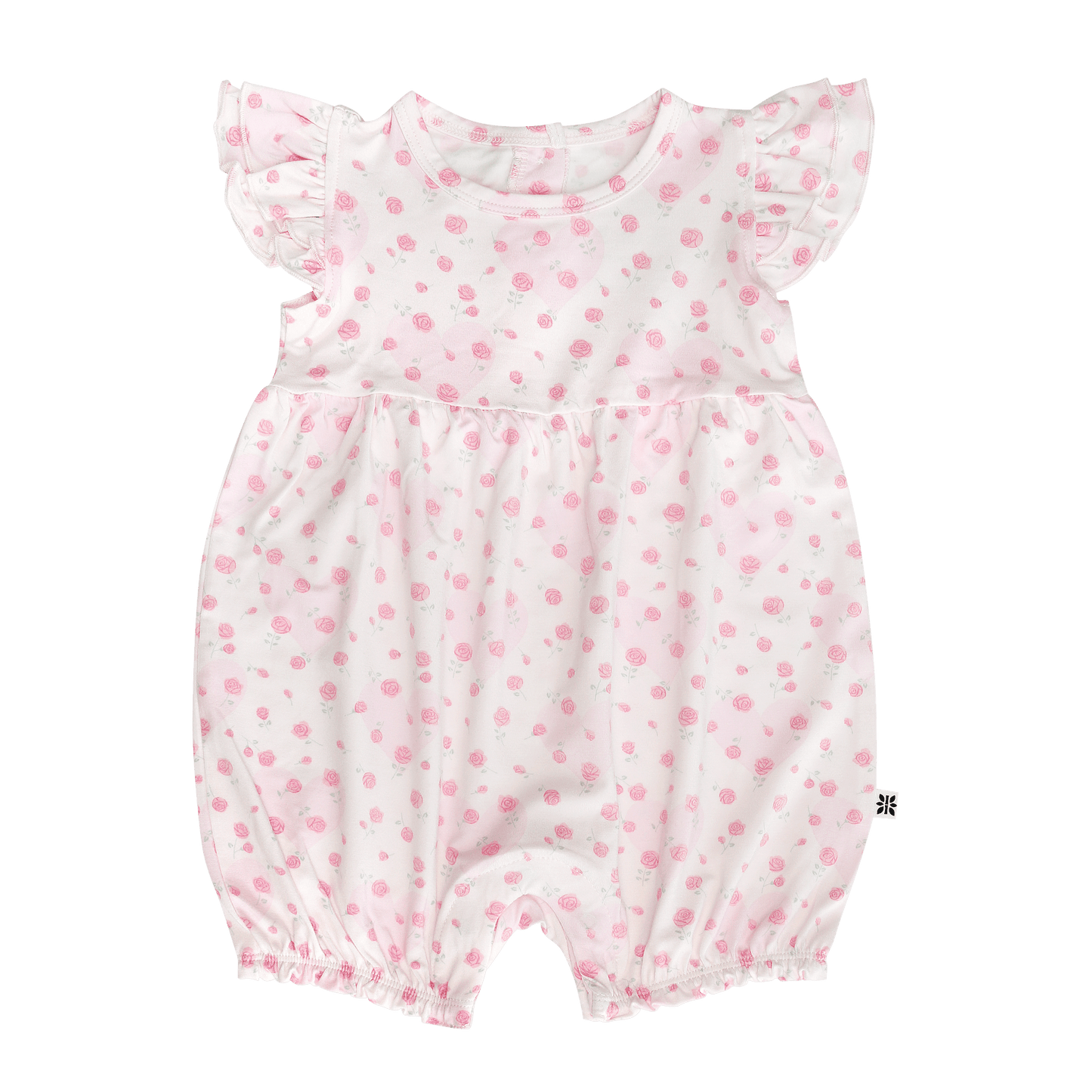 Double Love Print Ruffle Print Romper