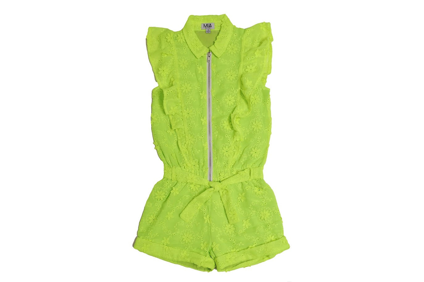 Lime Eyelet Romper