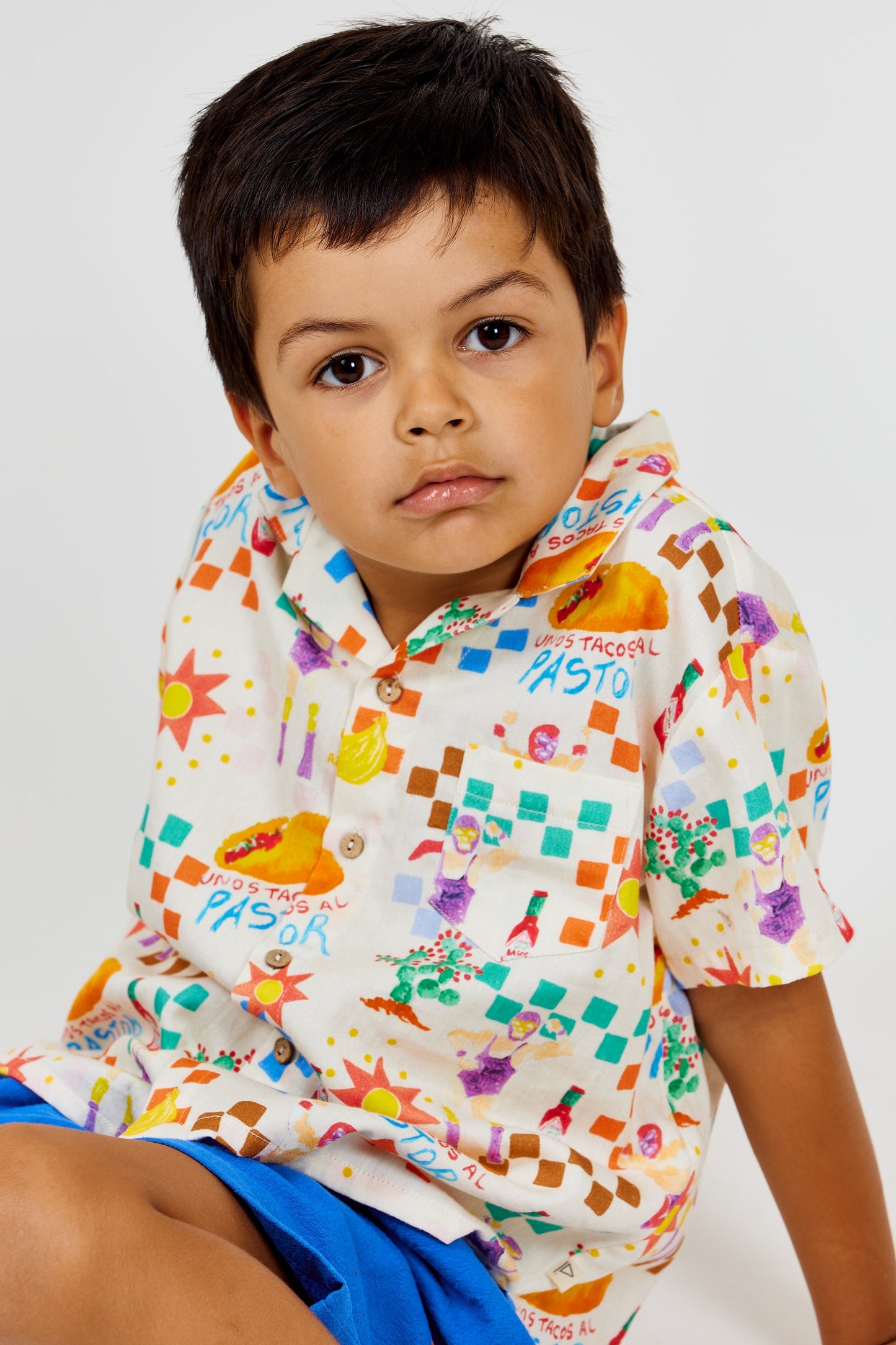 Lucha Libre Baby Button Down