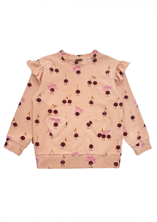 Cherry Love Sweater w/ Heart Pockets