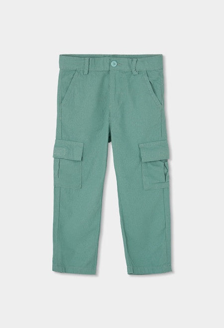 Sea Green Linen Kid Trousers