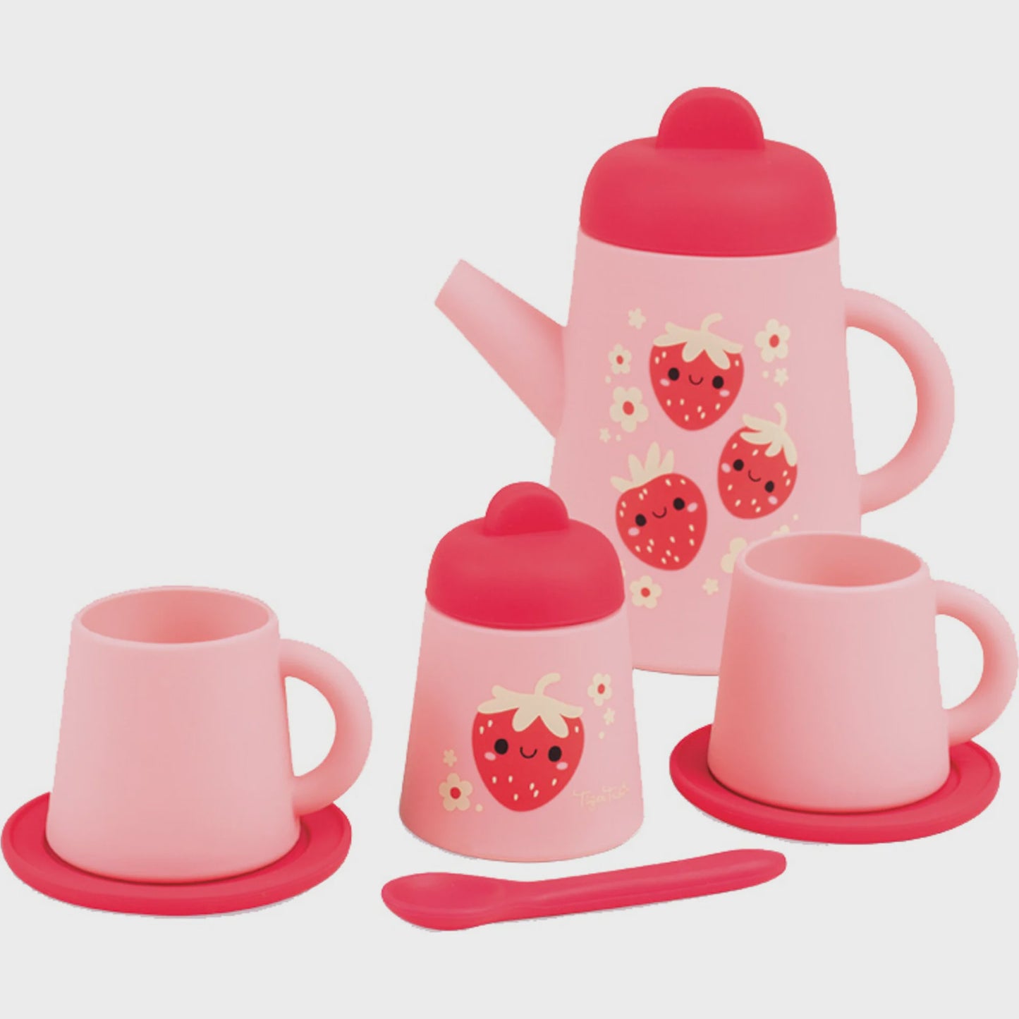 Strawberry patch Silicone tea set