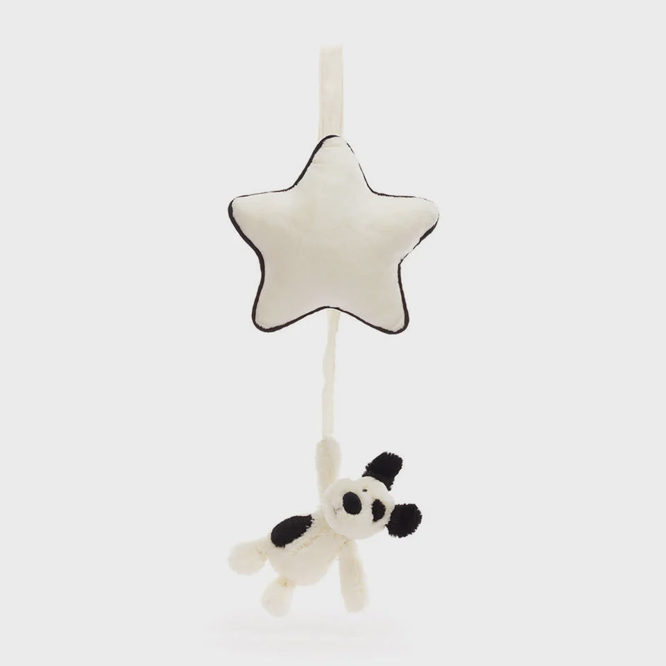 Bashful Black & cream Puppy Musical Pull
