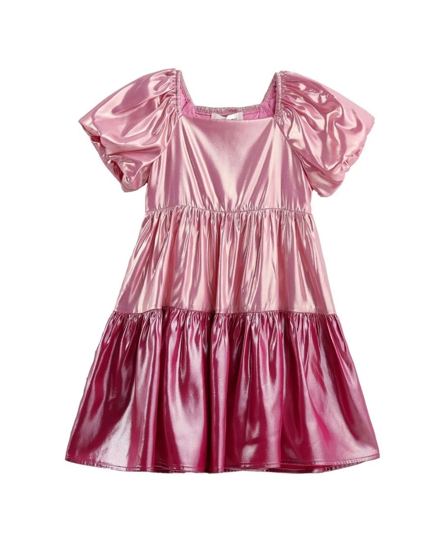 Metallic Berry Blush Kid Dress