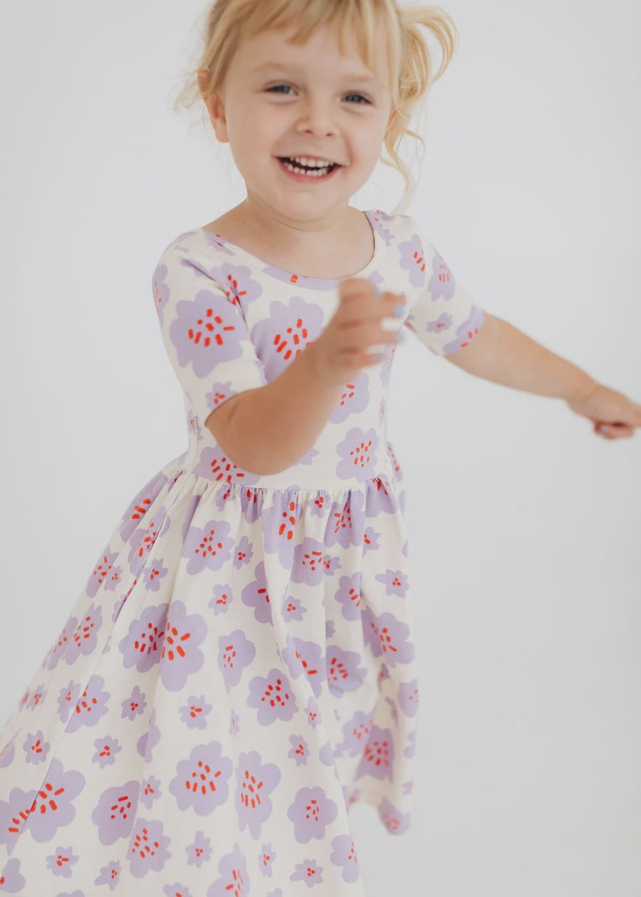 Lavendar Blooms SS Twirl Dress