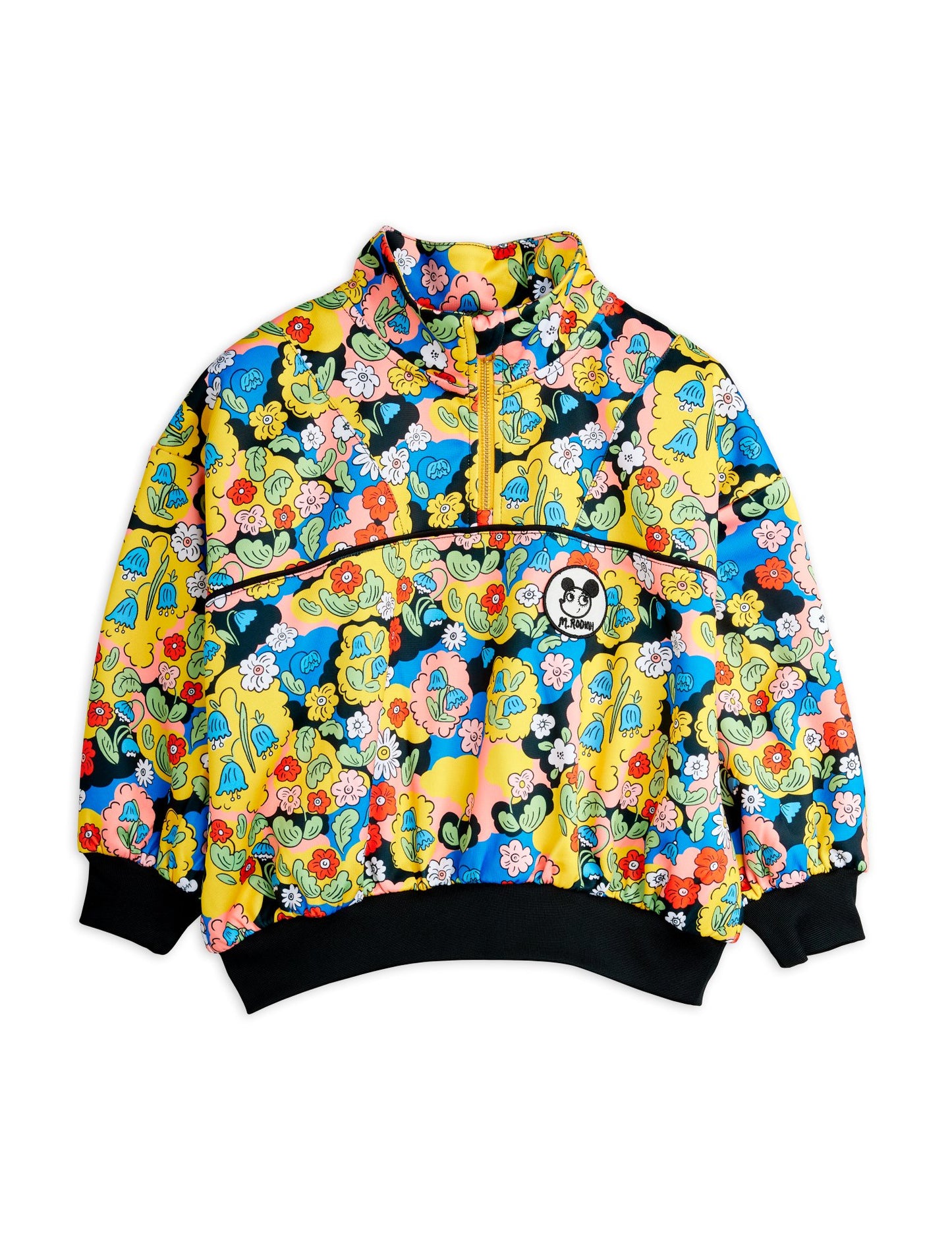 Ritz Ratz Patch Floral Half Zip Sweatshirt