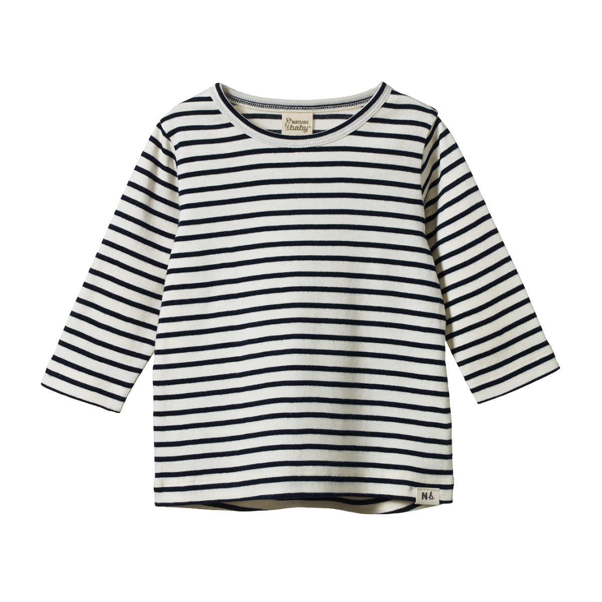 Navy Sailor Stripe LS River Baby Tee