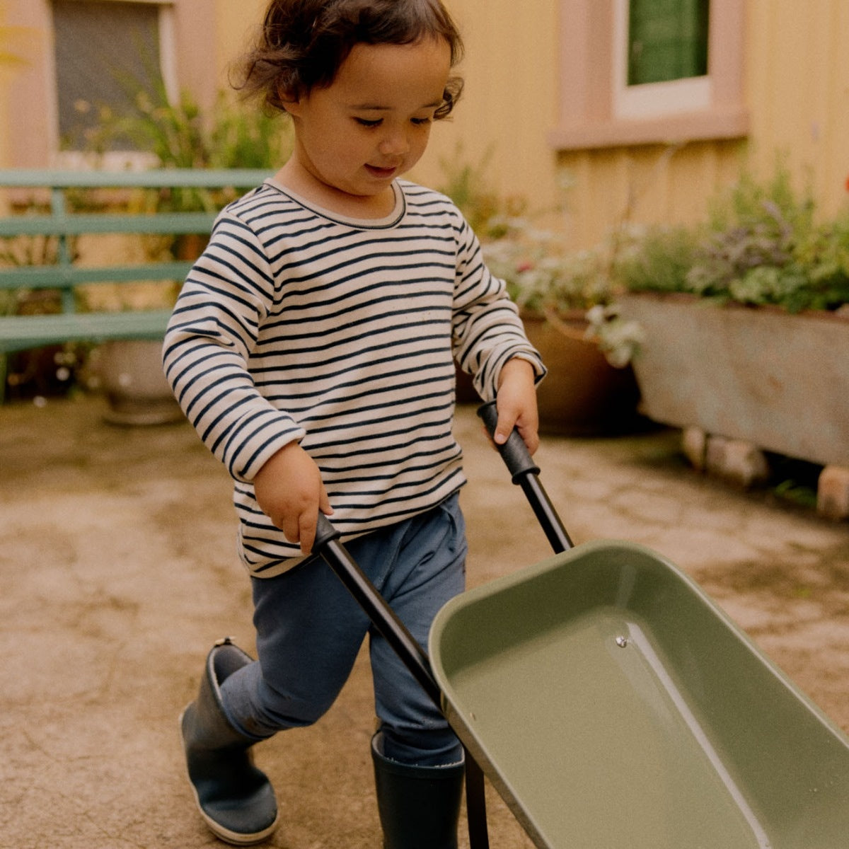 Navy Sailor Stripe LS River Toddler Tee