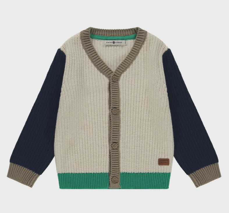 Bone Colorblock Toddler Knit Cardigan