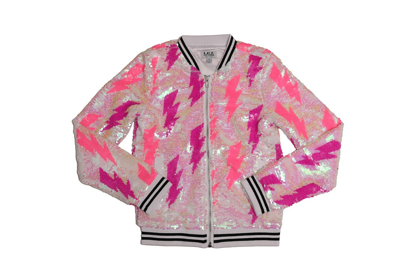 White Lightning Bolt Sequin Jacket