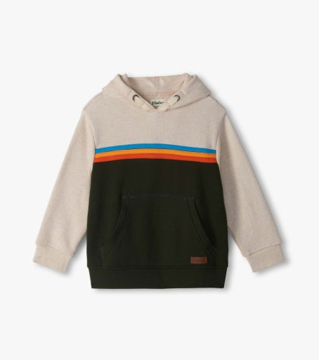 oatmeal colourblock pullover hoodie