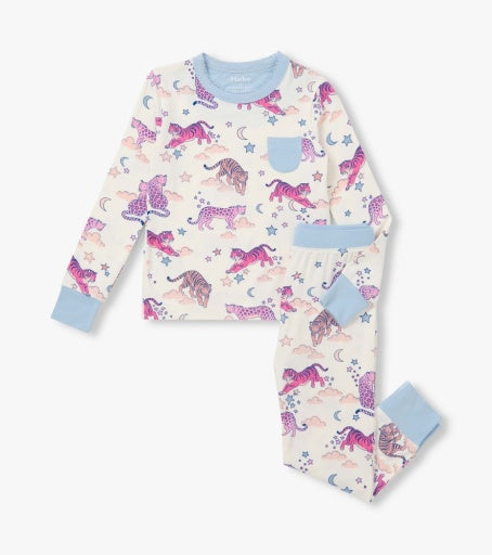 night time tigers bamboo pajama set