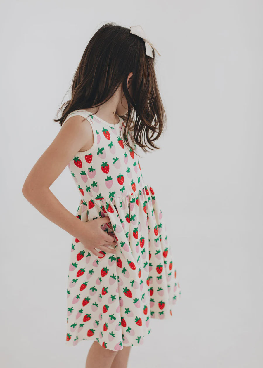 Strawberry Twirl Sleeveless Dress