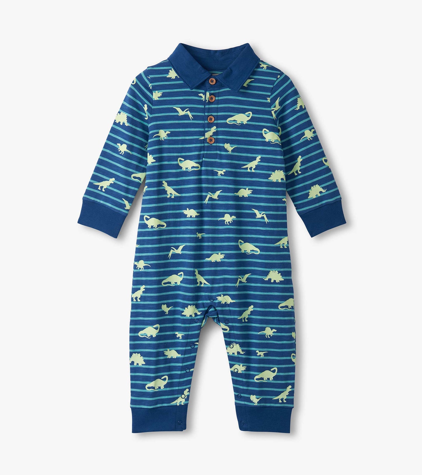 Glow In the Dark Mini Dino Polo Romper