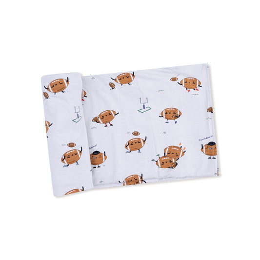 Footballs Playing Football Swaddle Blanket