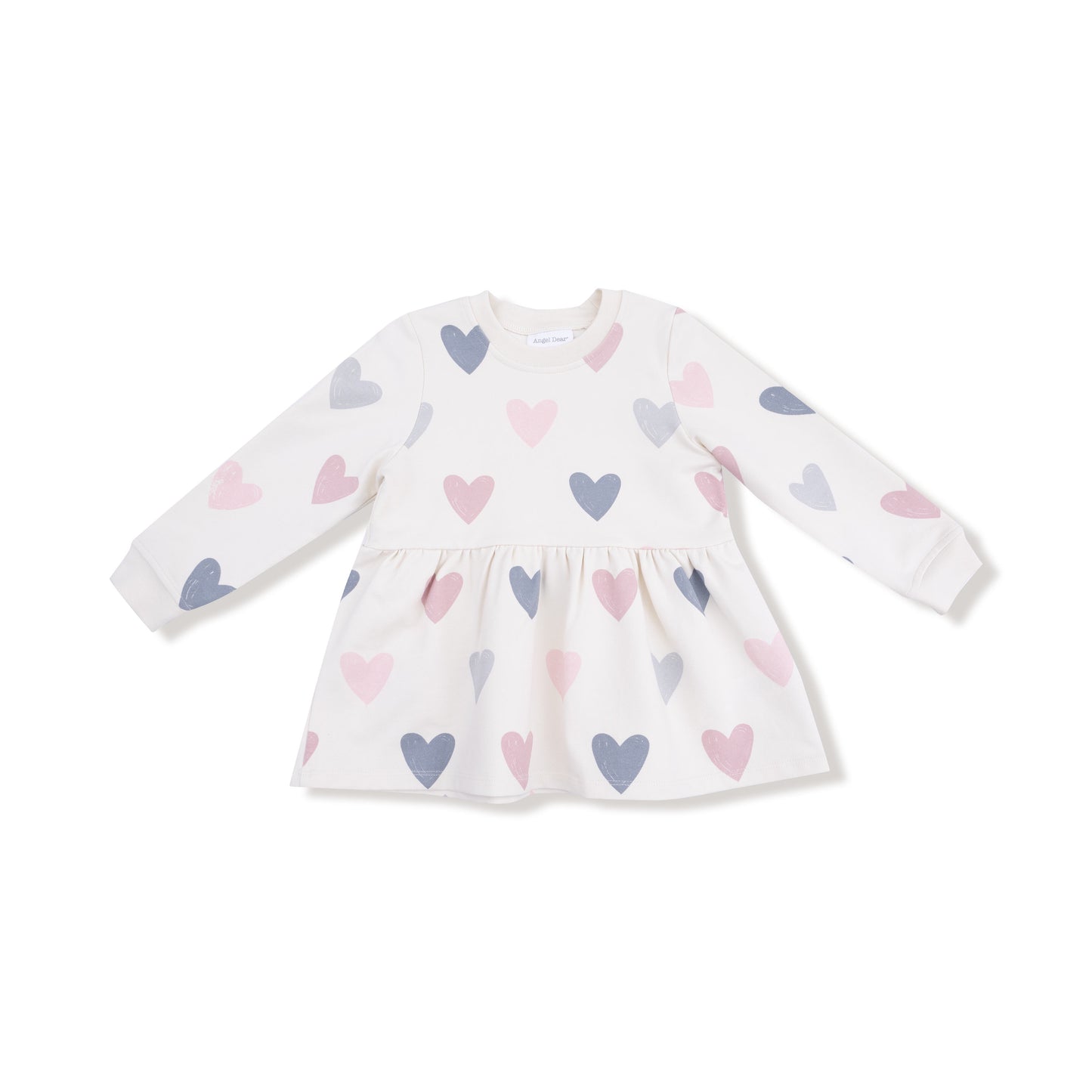 French Terry Hearts Drop Waist Dress
