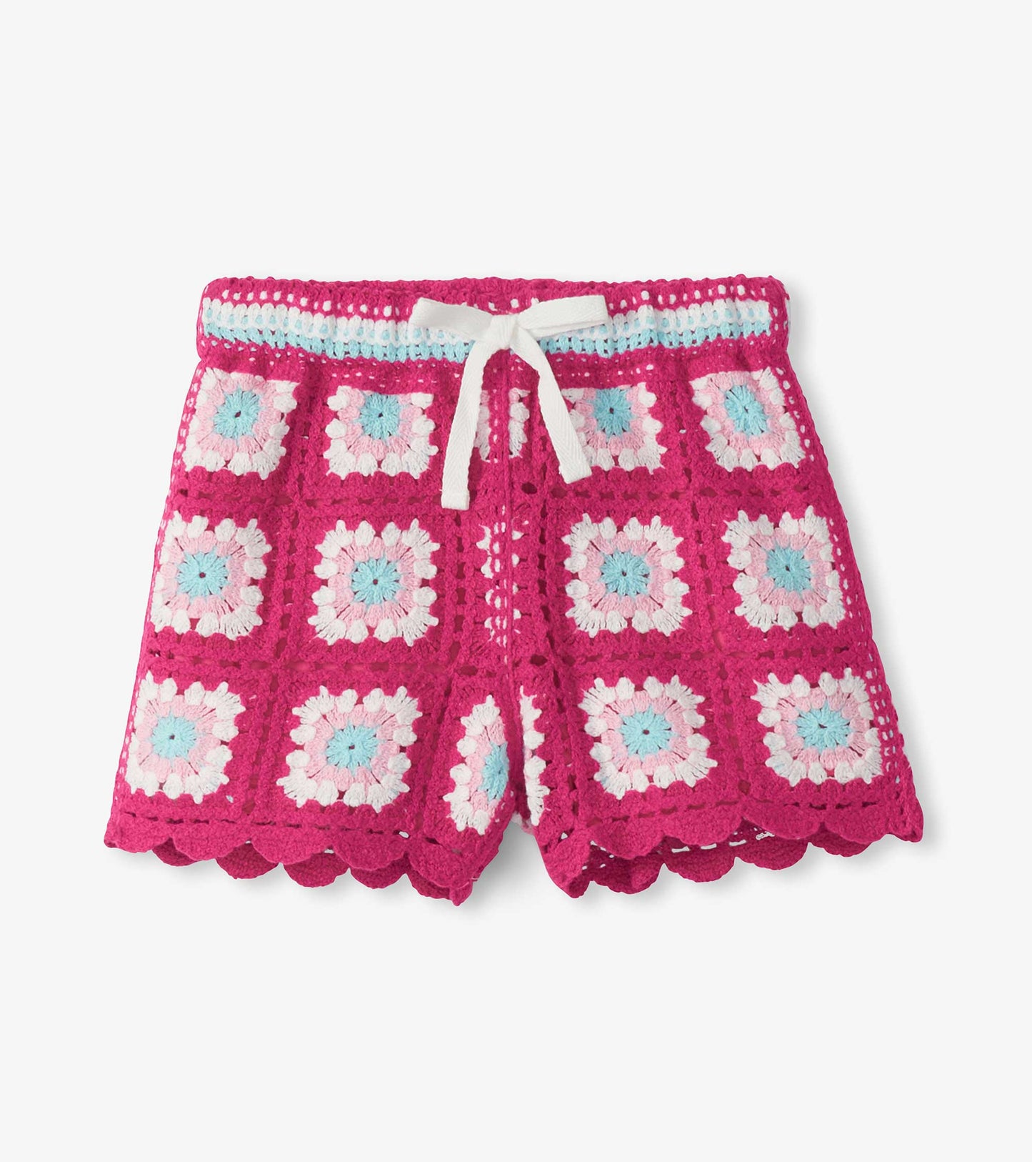 Raspberry Rose Crochet Shorts