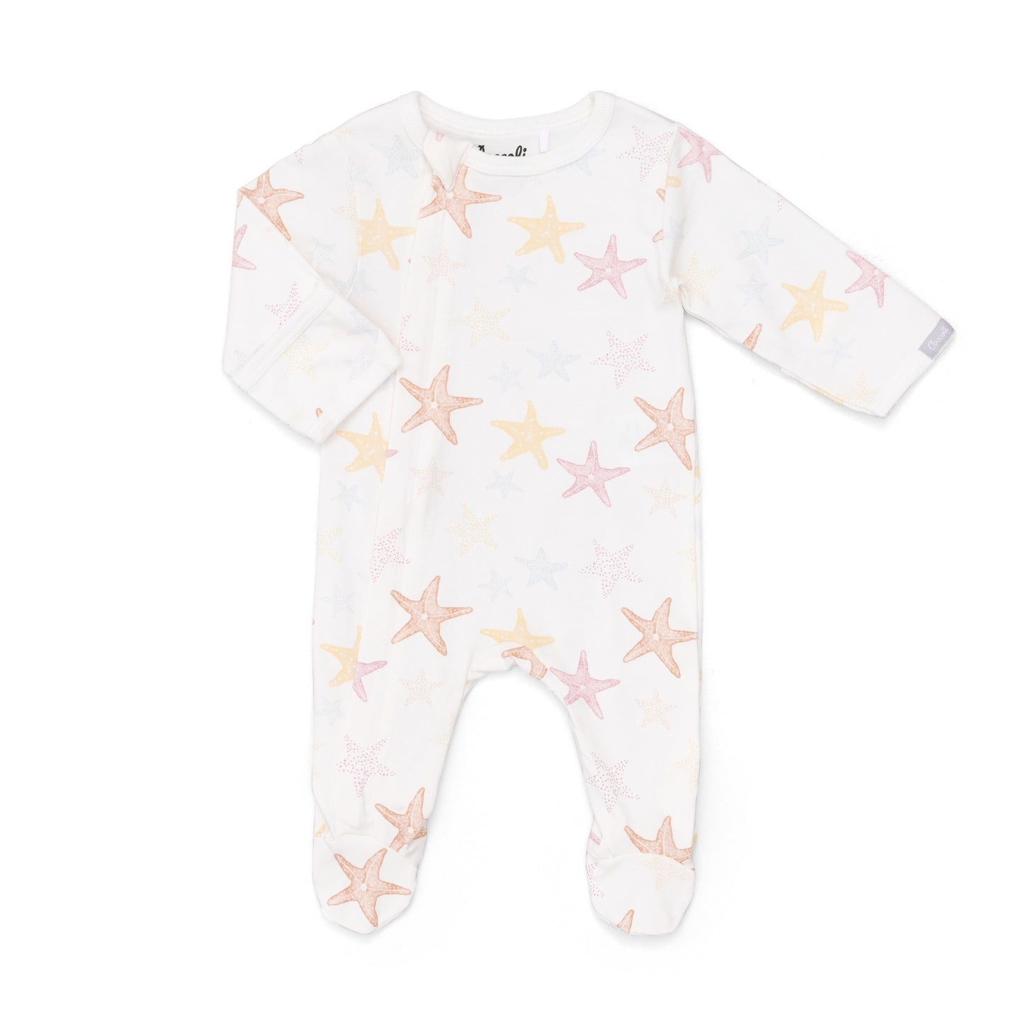 Sea Star Print Modal Footie in White