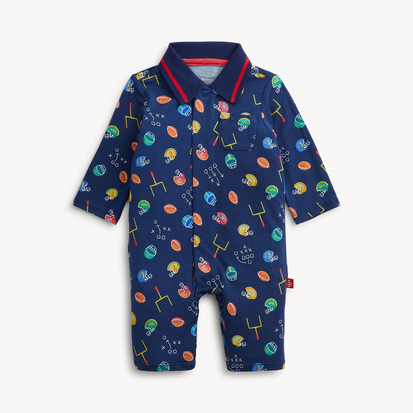 First Down Fun Modal Ls Polo Romper