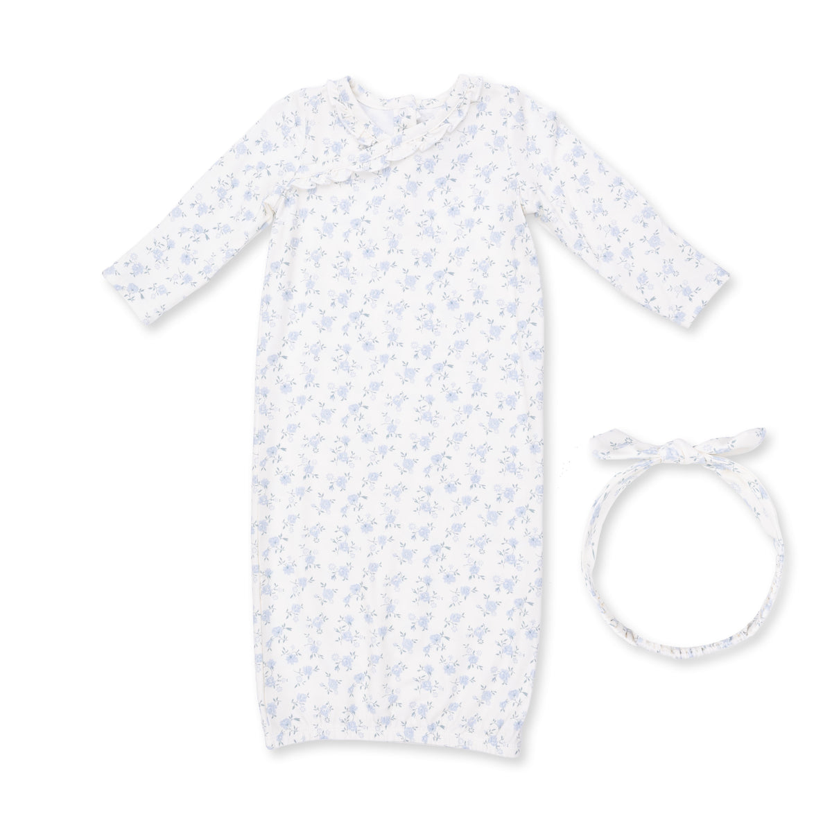 Blue Rose Briar Kimono Gown & Knot Headband