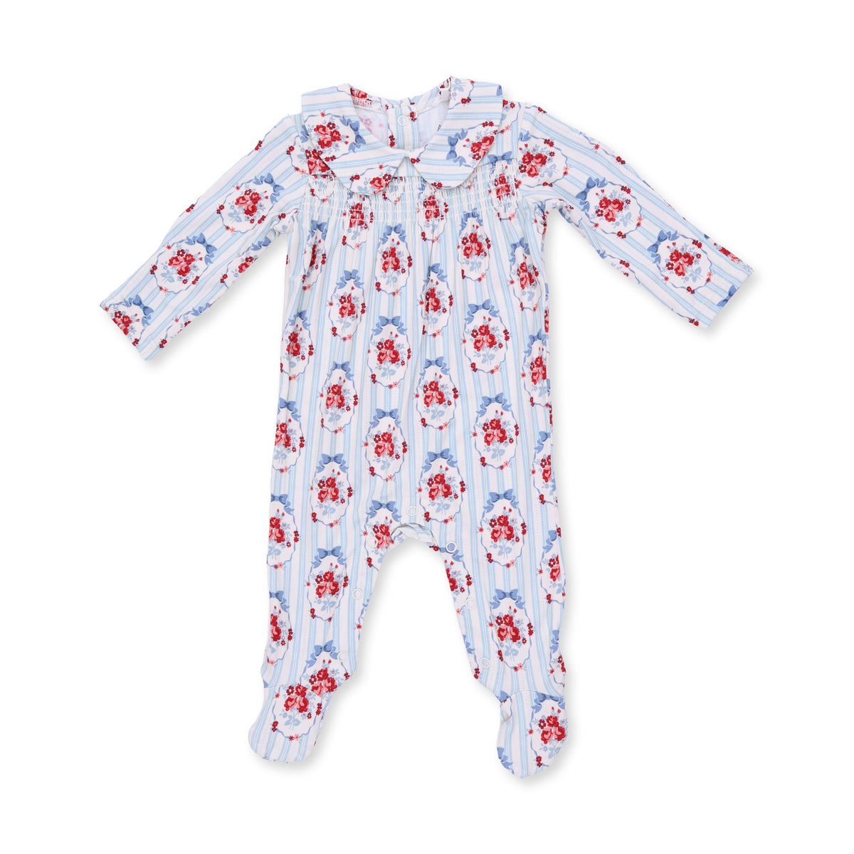 Beverly Cameo Stripe Collared Footie