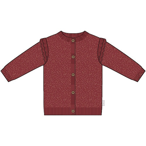 Shimmery Red Knit Cardigan