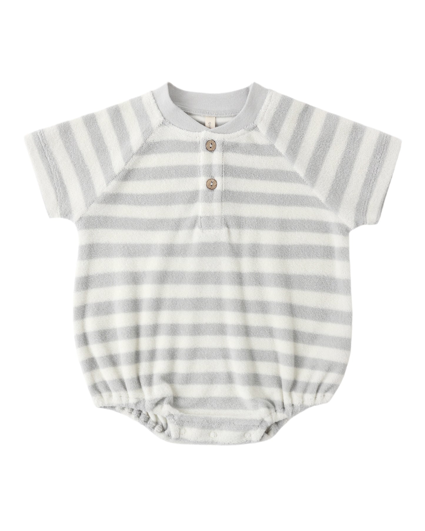 Sky Stripe Terry Henley Bubble Romper