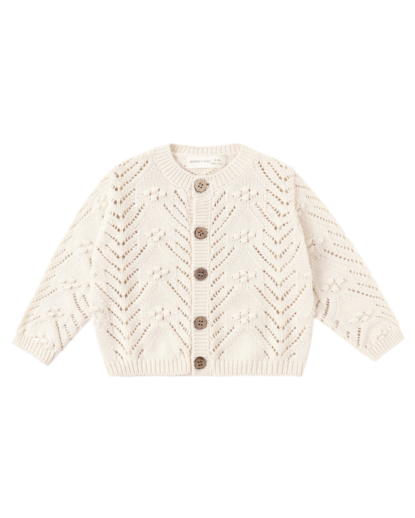 Natural Knit Toddler Cardigan w/ Wood Buttons