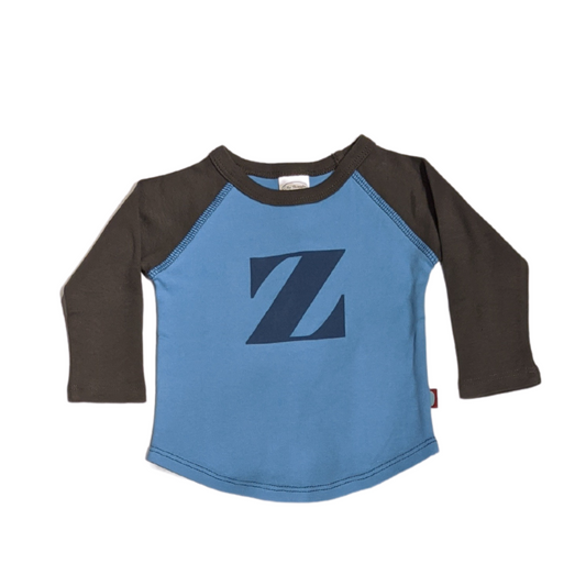 "Z" Charcoal & Sky Blue Initial Tee