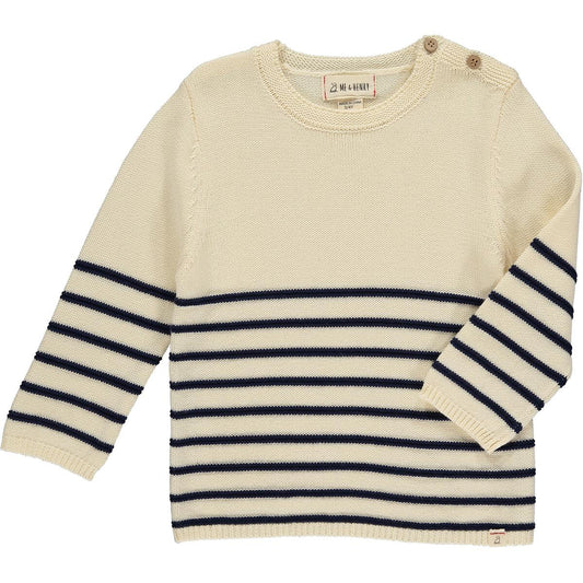 Breton Cream and Navy Stripe Toddler Sweater