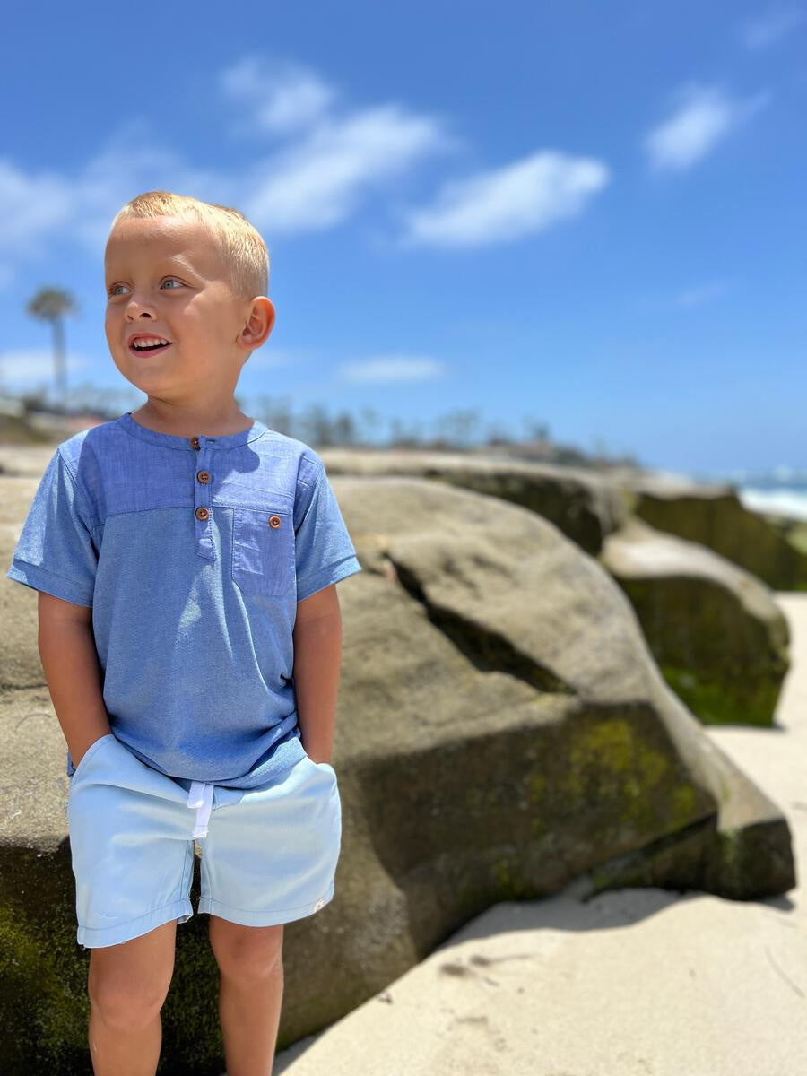 Hugo Toddler Twill Pale Blue Shorts