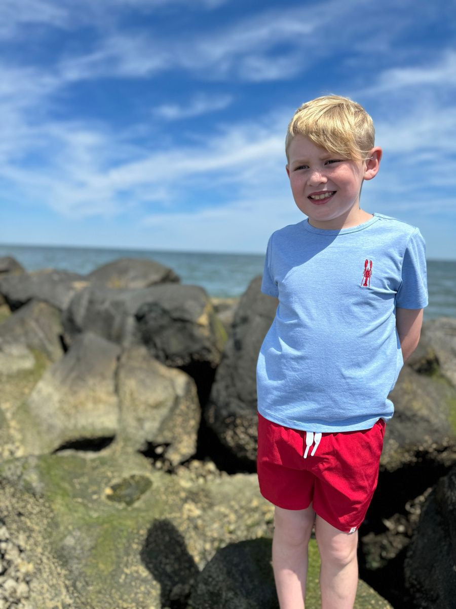 Marine Embroidered Blue Lobster Toddler Tee
