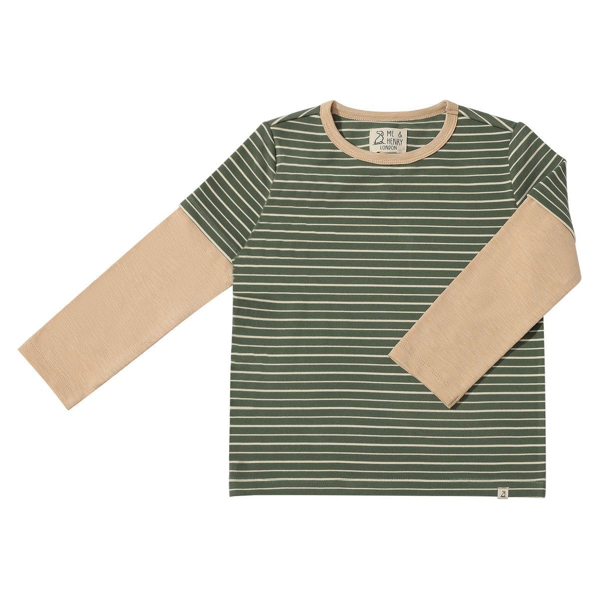 Cameron Sage + Beige Mock LS Tee