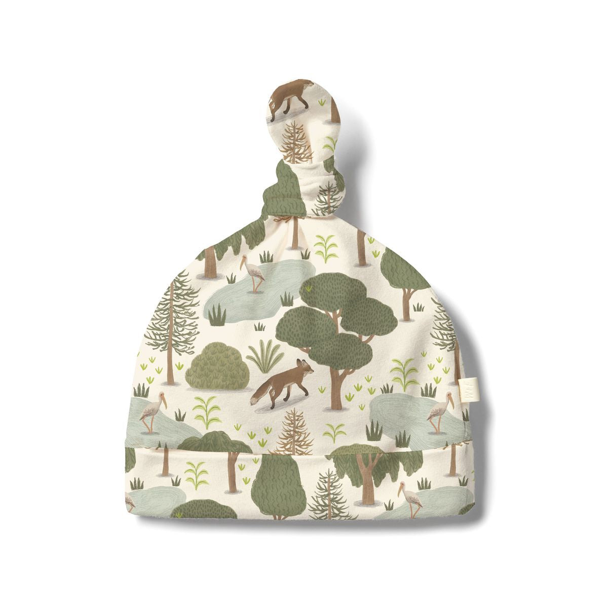 Green Little Trees Print Knot Hat