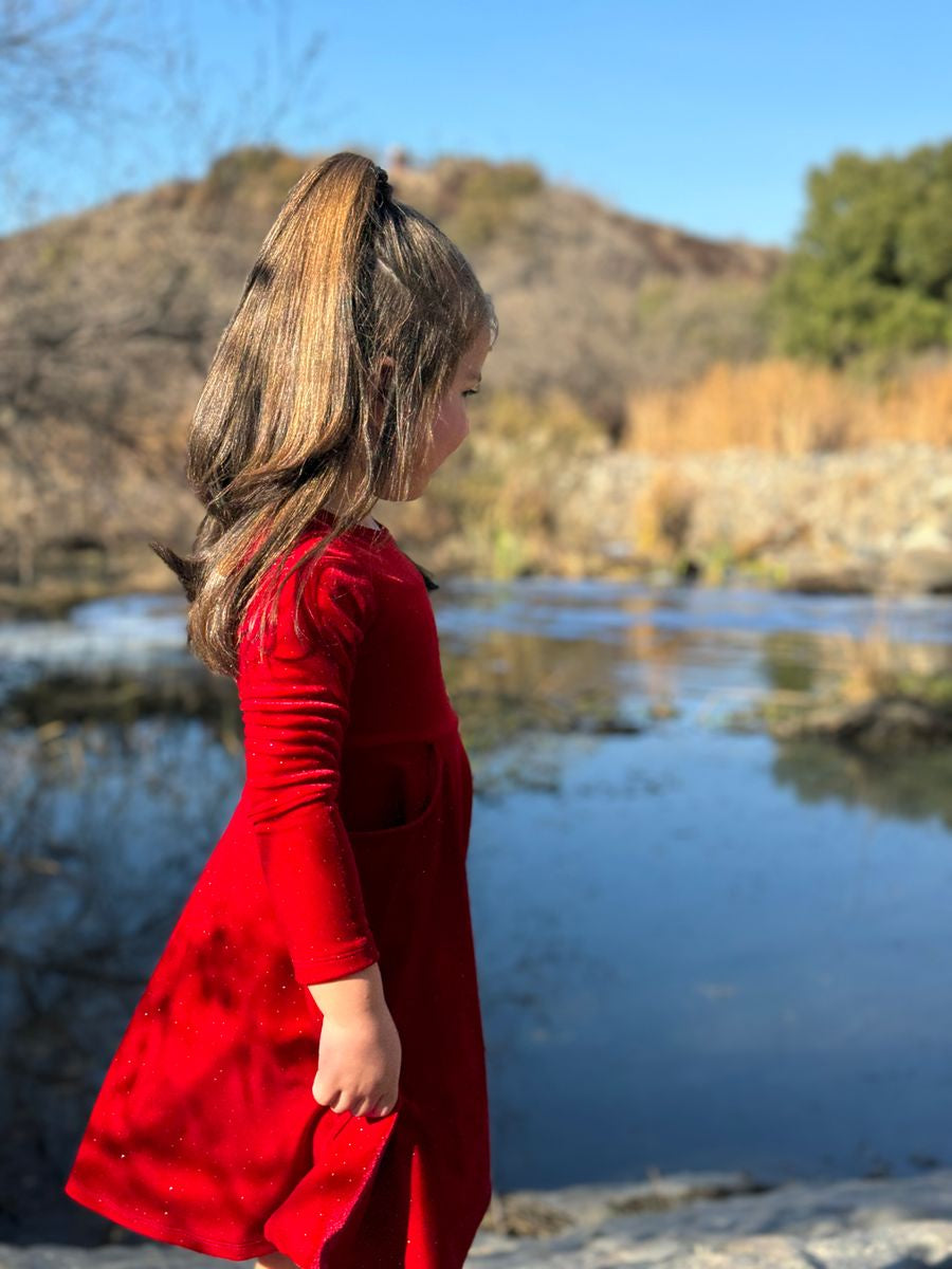 Merilee Red Sparkle Baby Dress