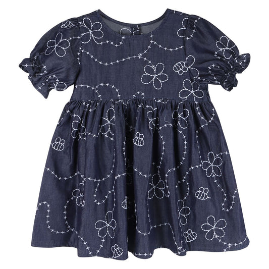 Jardin Denim Embroidered Bloom Dress