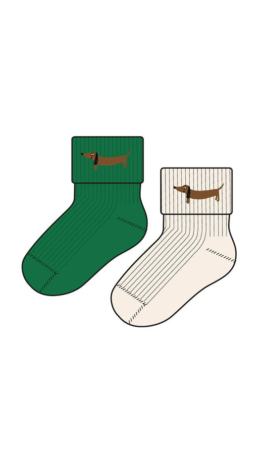 Dog 2-Pack Ribbed Socks Organic