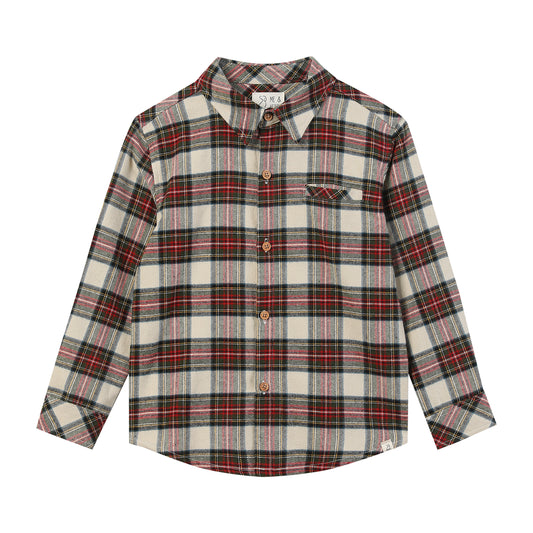 Plaid Buttoned Kid Shirt