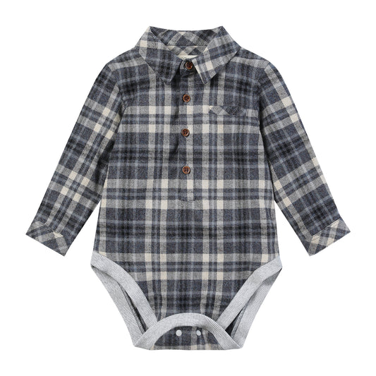 Jasper Blue Plaid Onesie