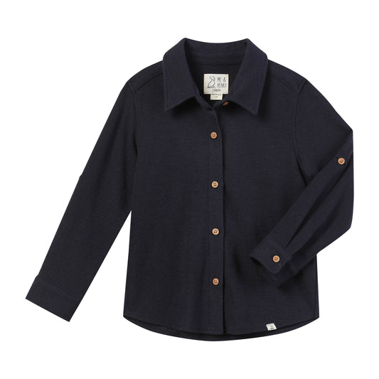 Dark Buttoned Kid Jersey Shirt