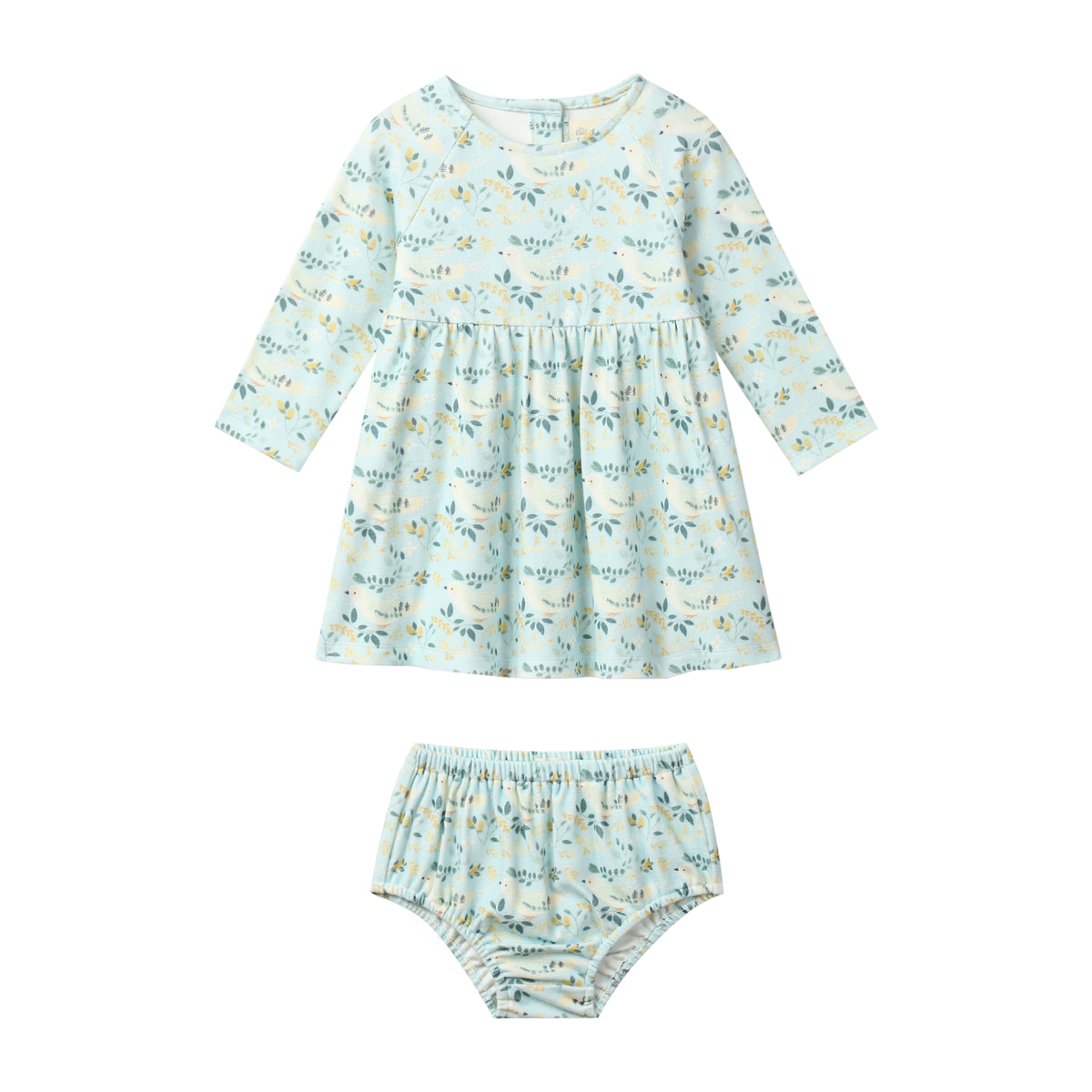 Winter Birds Print Dress