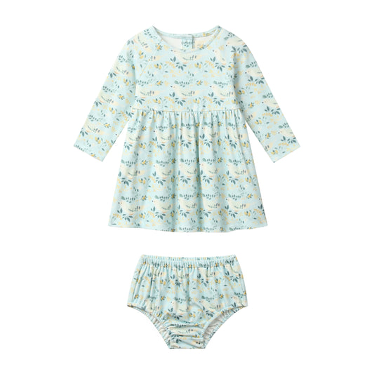 Winter Birds Print Dress